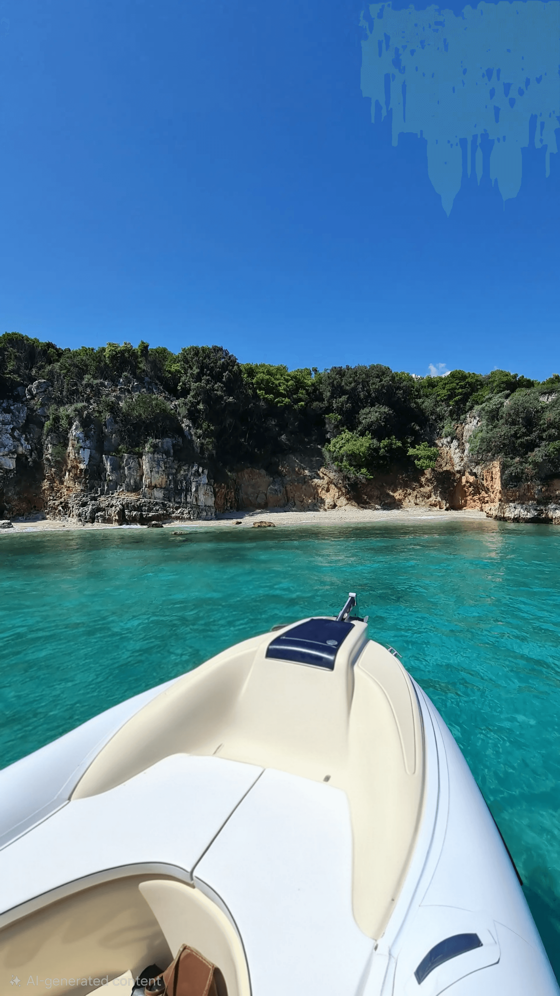 Tourists seeing crystal-clear water at a pristine beach cove on the Twin Islands Ksamil, a stop on the Five Islands boat trip